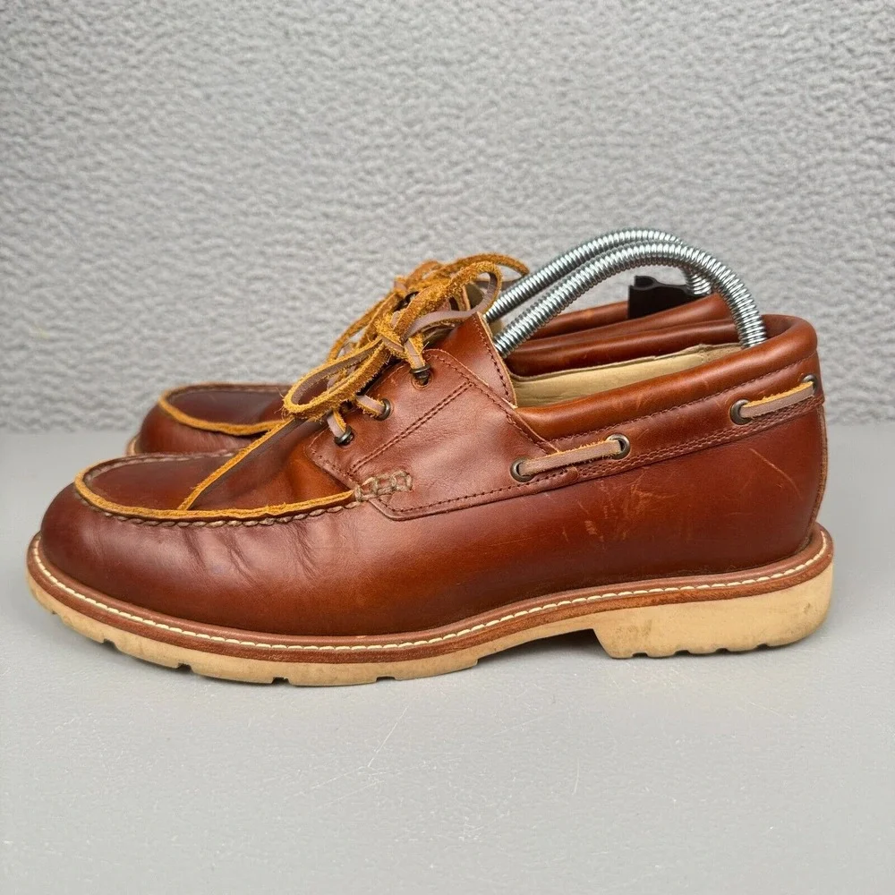 Rhodes Footwear Boat Shoes Mens 8 Brown Leather Tahoe Moccasins Huckberry $175‎